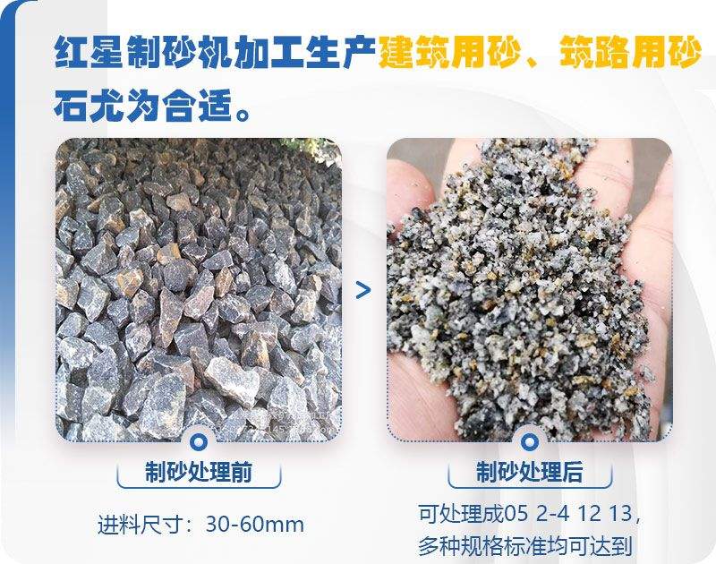 石子制砂機(jī)制砂前后 石子制砂機(jī)制砂前后