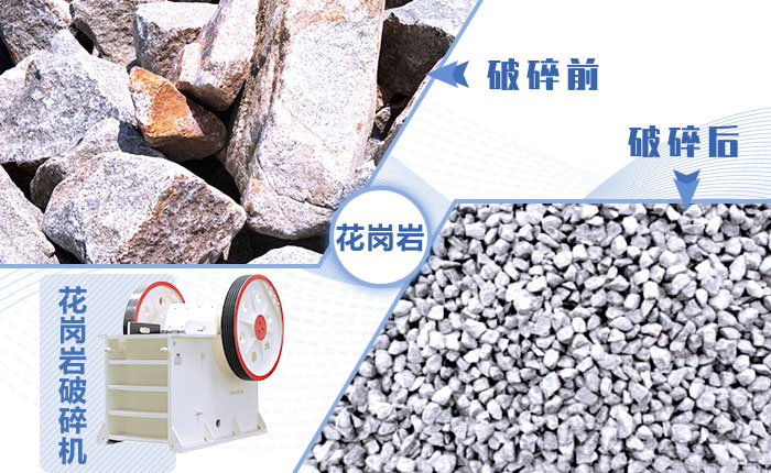 花崗巖破碎前后對比 花崗巖破碎前后對比
