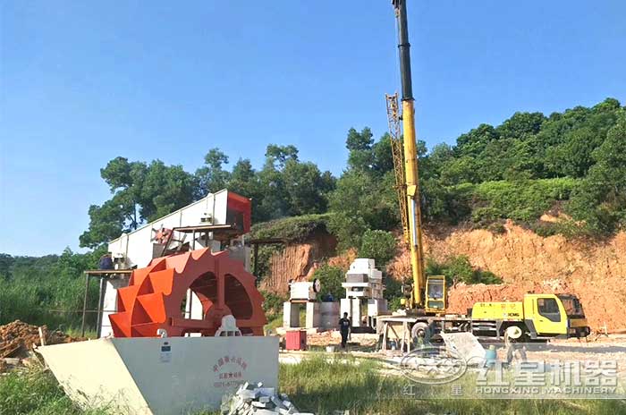 作業現場擺放的洗砂機 作業現場擺放的洗砂機