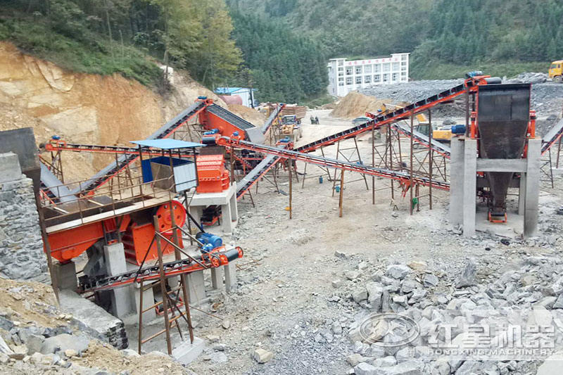 小型打石制砂機現場