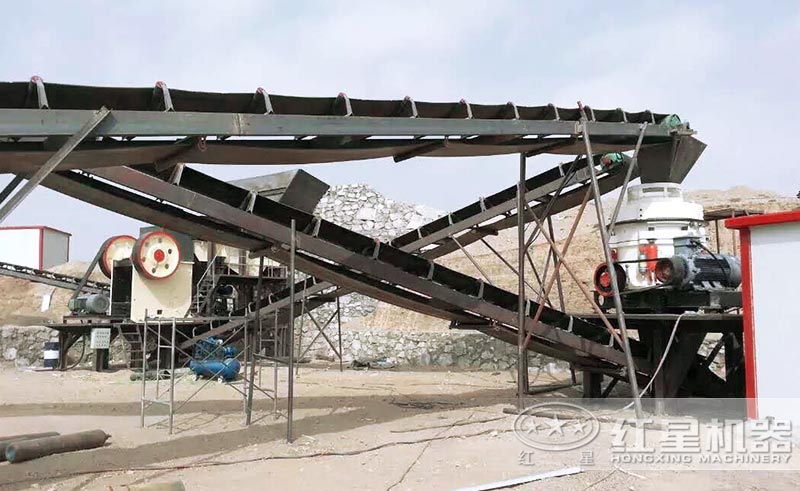 鄂破與圓錐破生產線現場