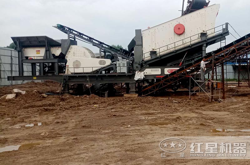 移動錘破機制建筑垃圾石子現場 移動錘破機制建筑垃圾石子現場