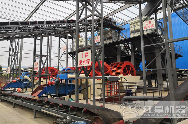 山東日產6000噸水洗沙生產線現場