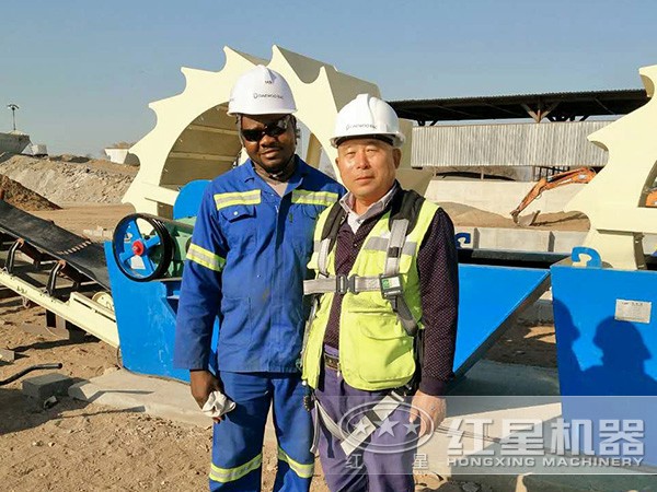 河卵石破碎制砂洗砂，客戶現場