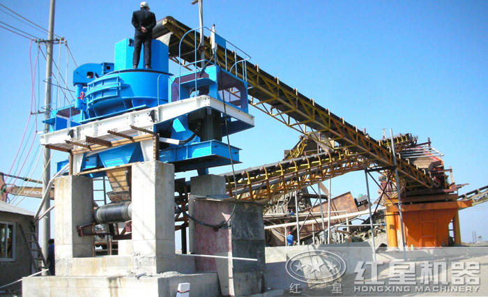 時(shí)產(chǎn)450噸制砂生產(chǎn)線現(xiàn)場(chǎng)