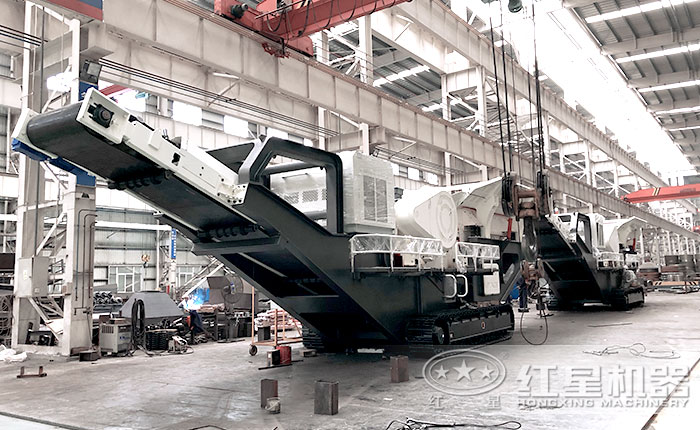 移動(dòng)破碎站標(biāo)準(zhǔn)化的生產(chǎn)車間