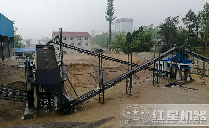 河料打沙機_碎石機現場作業