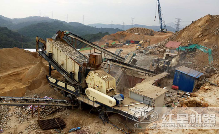 河卵石制砂現(xiàn)場