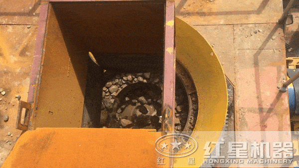 圓錐破碎機(jī)加工物料示意圖