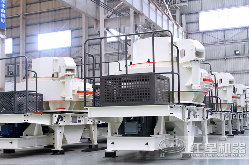 紅星鵝卵石制沙機車間展示