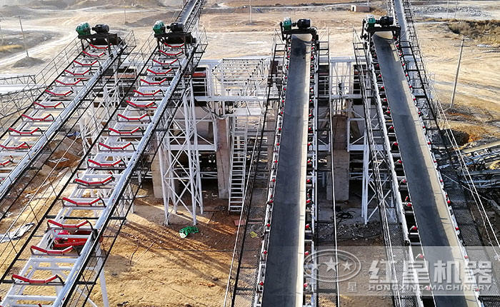 大型砂石場配置的皮帶輸送機(jī)