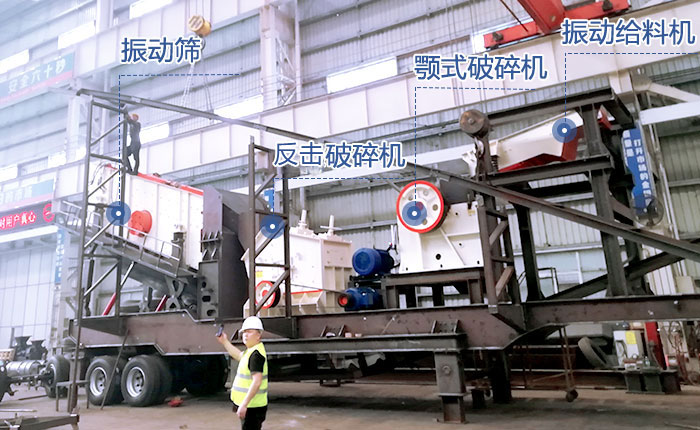 紅星機器，四合一移動石子機