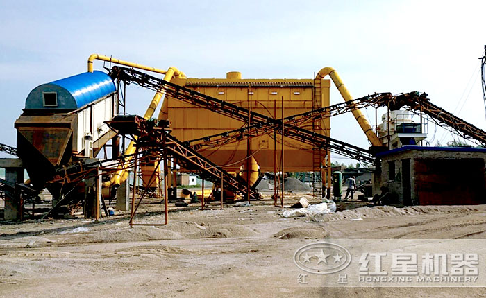 河卵石制砂環(huán)保現(xiàn)場 河卵石制砂環(huán)保現(xiàn)場