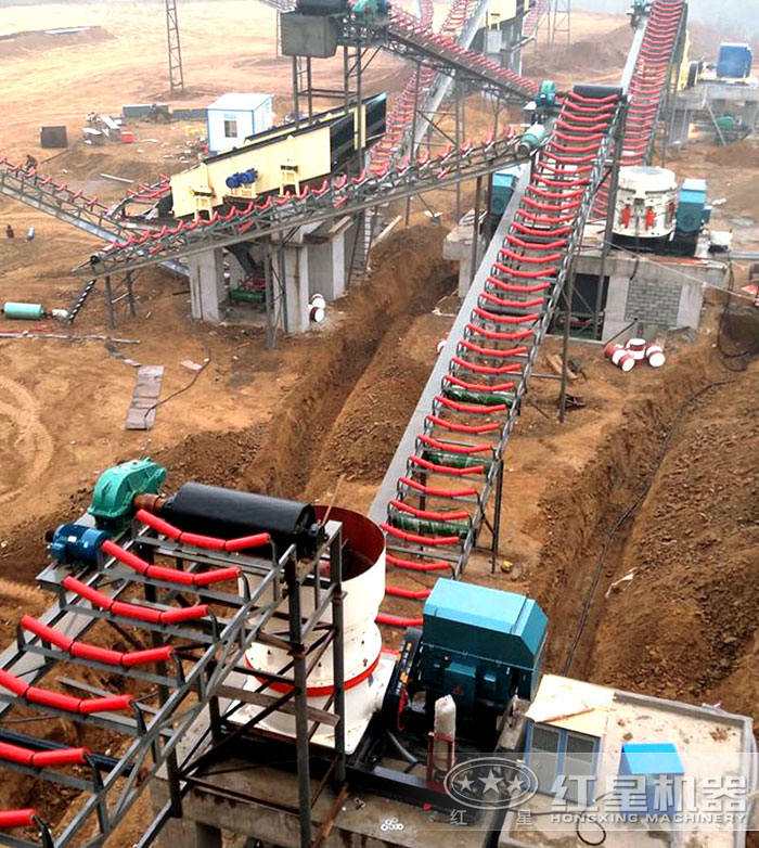 時產500噸固定砂石生產線現場 時產500噸固定砂石生產線現場