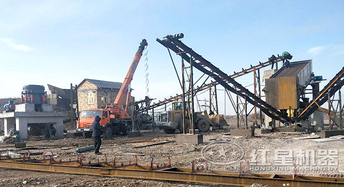 固定砂石料生產線安裝現場 固定砂石料生產線安裝現場