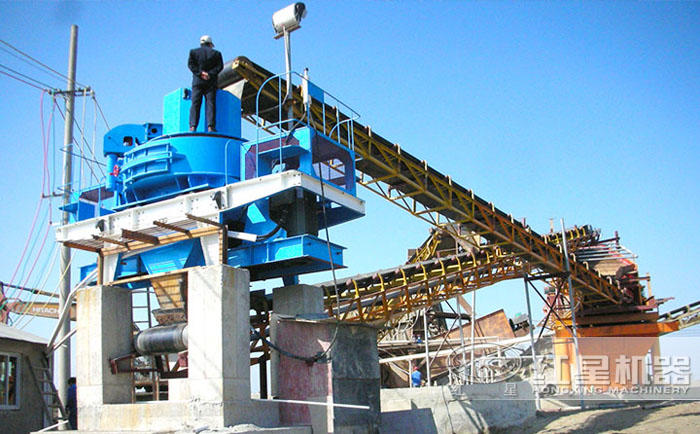 河北石灰石制砂機生產現場