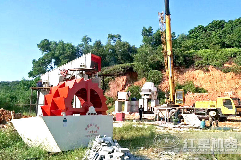 雙輪斗洗砂機安裝現場 雙輪斗洗砂機安裝現場