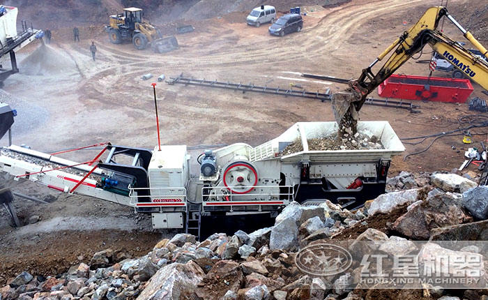 履帶式移動顎式破碎機破碎站