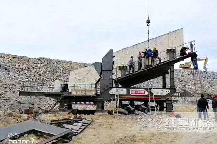 時產100噸移動式破碎機生產現場——山西 時產100噸移動式破碎機生產現場——山西